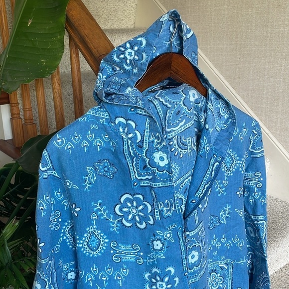 Carole Little Woman Linen Boho Zip Up Jacket With Hood - Picture 2 of 12